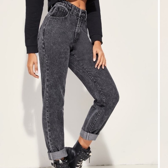 H&M Denim - H&M Black Acid Wash Mom Jeans NEVER WORN